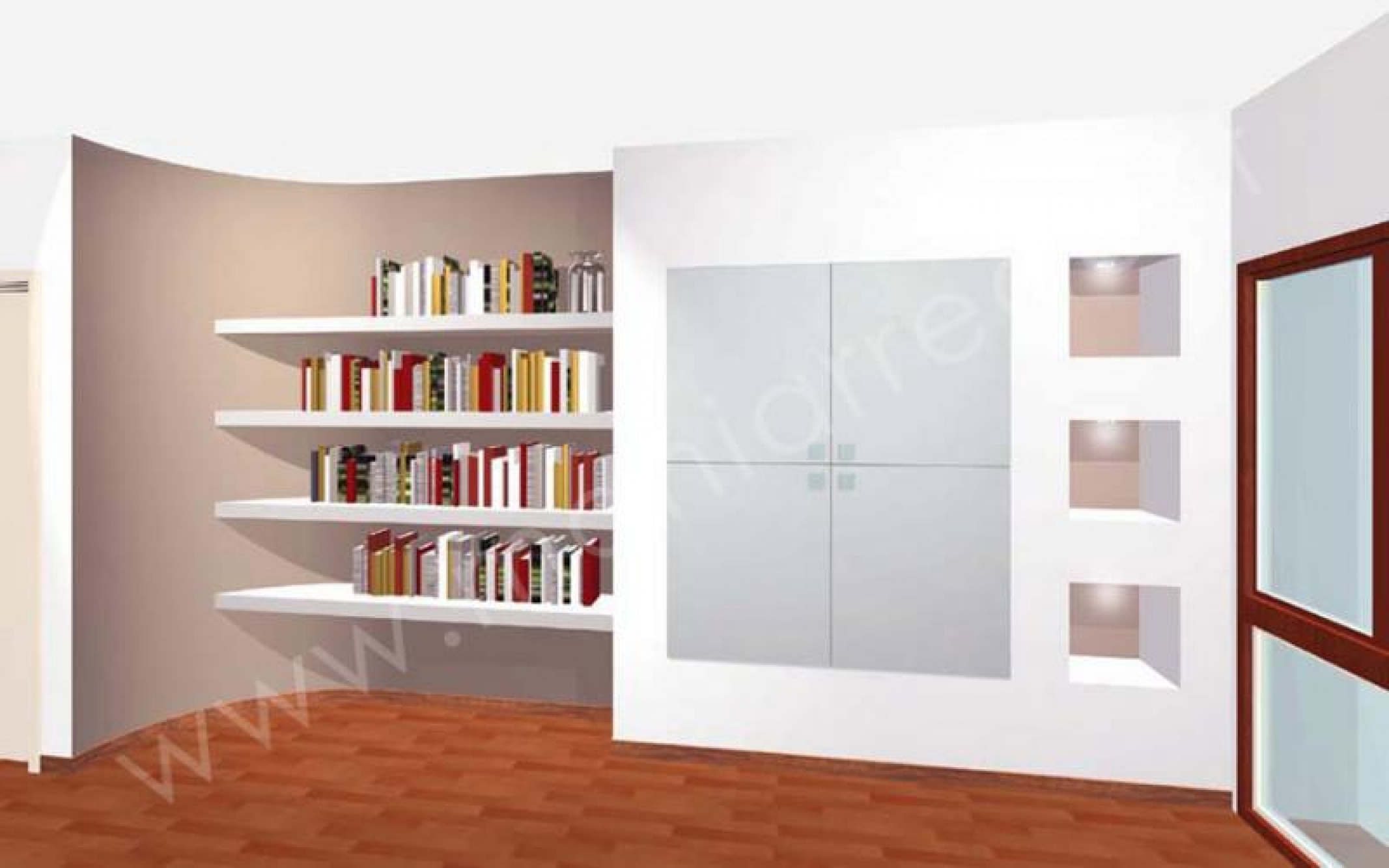 Render Librerie Cartongesso